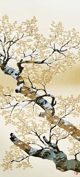 掛け軸 桜 さくら 肉質 掛軸 春 景色 壁掛け 在銘 大型 掛け軸 桜