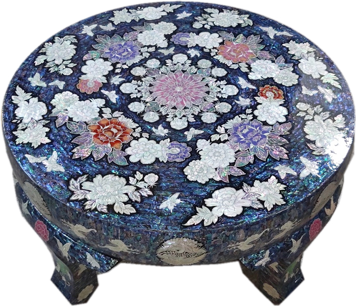 韓国の伝統工芸品・螺鈿細工の折りたたみ式丸膳