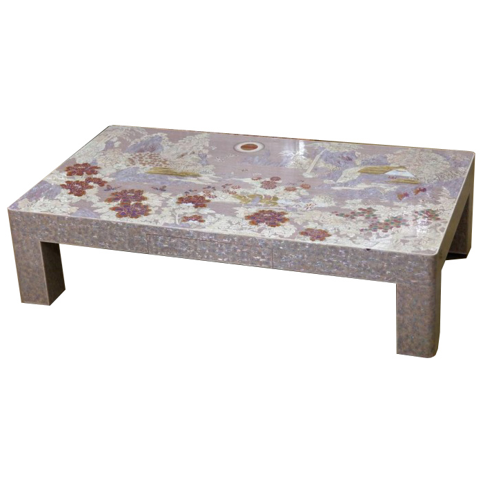 韓国高級螺鈿テーブル・四角・故郷山河図 テーブル・お膳角型 夢市場