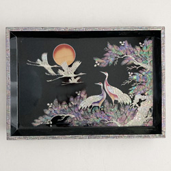 韓国四角漆螺鈿お盆 食器・螺鈿・漆器 夢市場本店【韓国チマチョゴリと