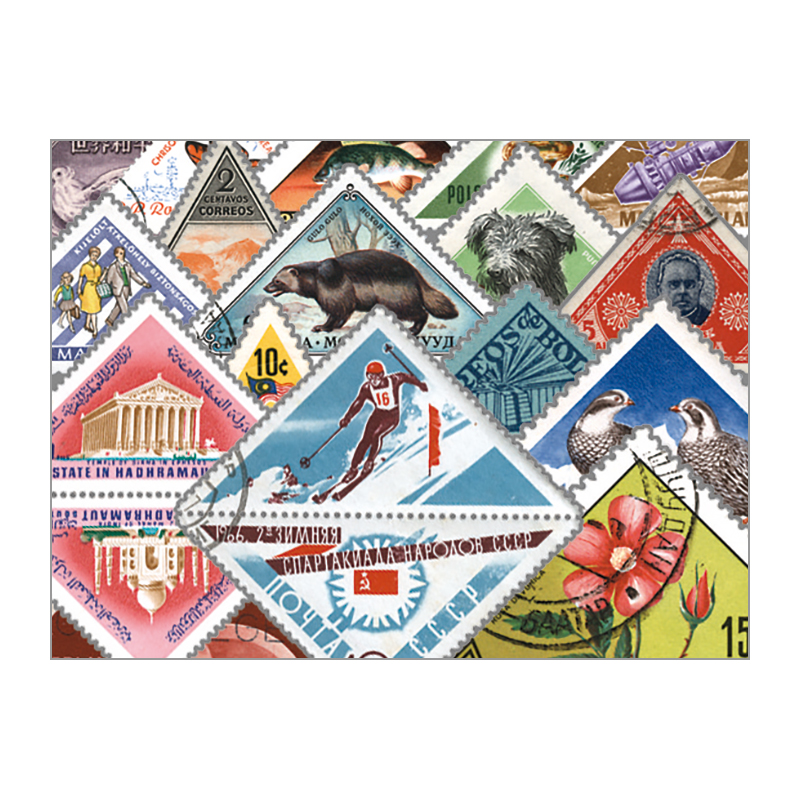 2755 外国切手 ロシア2013年 装飾芸術 三角変形切手 2ブロック2種 2755