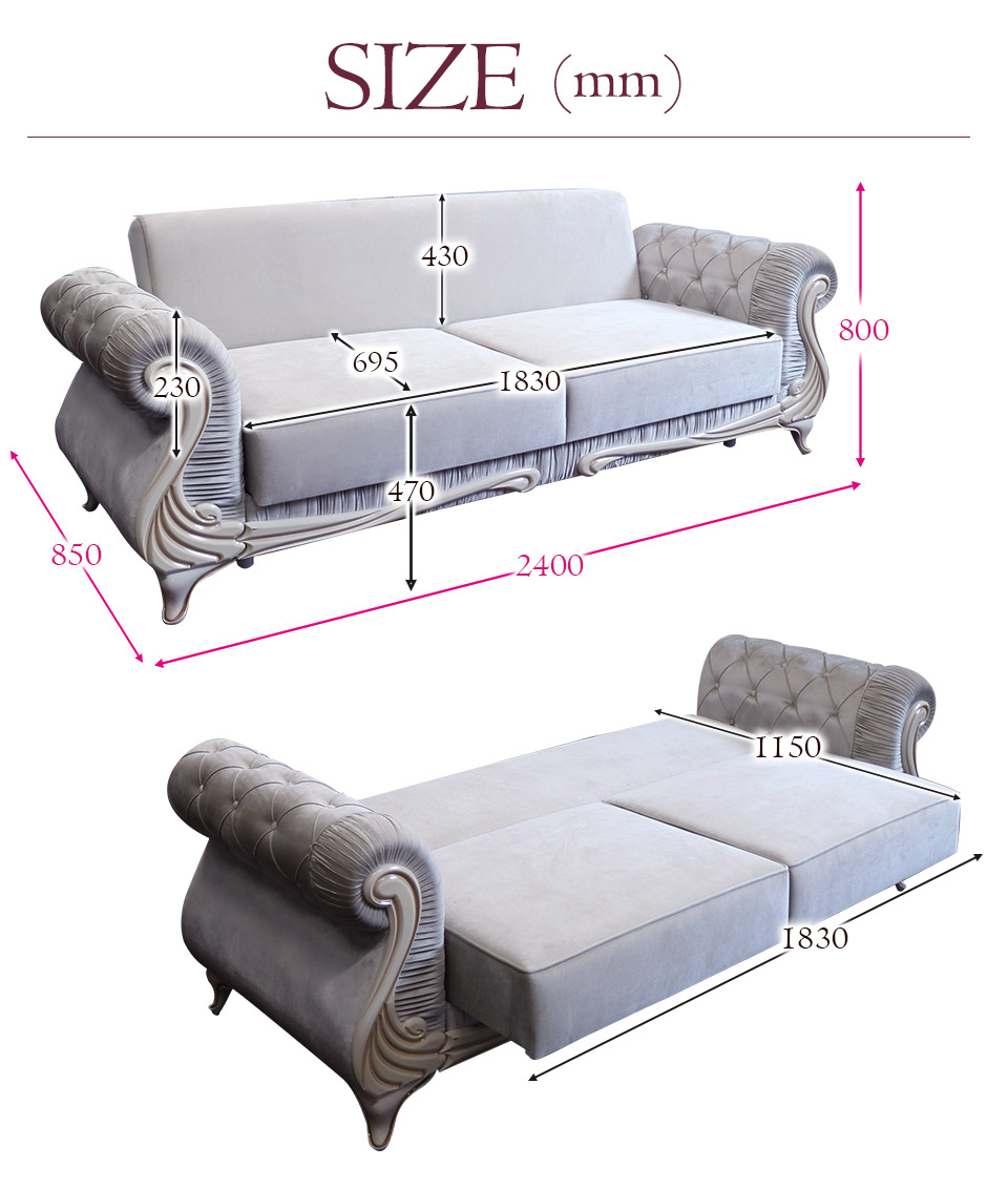 輸入家具 ソファベッド(3Pソファ) NATURAL ナチュラル おしゃれ ソファ