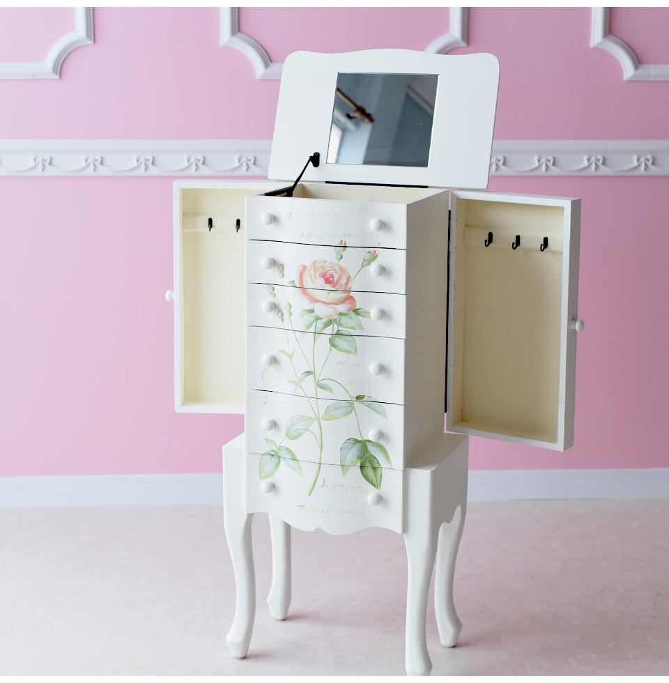 英国製＞優雅トールペイントのバラたち♪ロマンチックなジュエリーチェスト