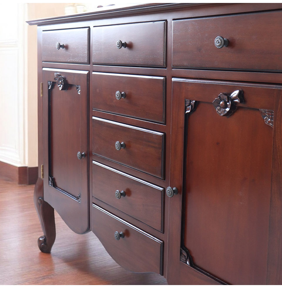 希少洋風クラシックワイドコンソールナイトテーブルサイドボードR