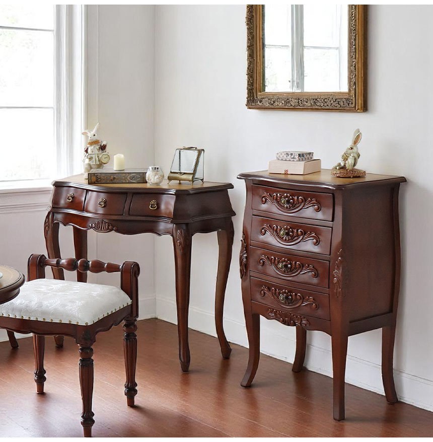 ヨーロピアンクラシック 4段チェスト（引出） （ブラウン） 幅60cm｜Y