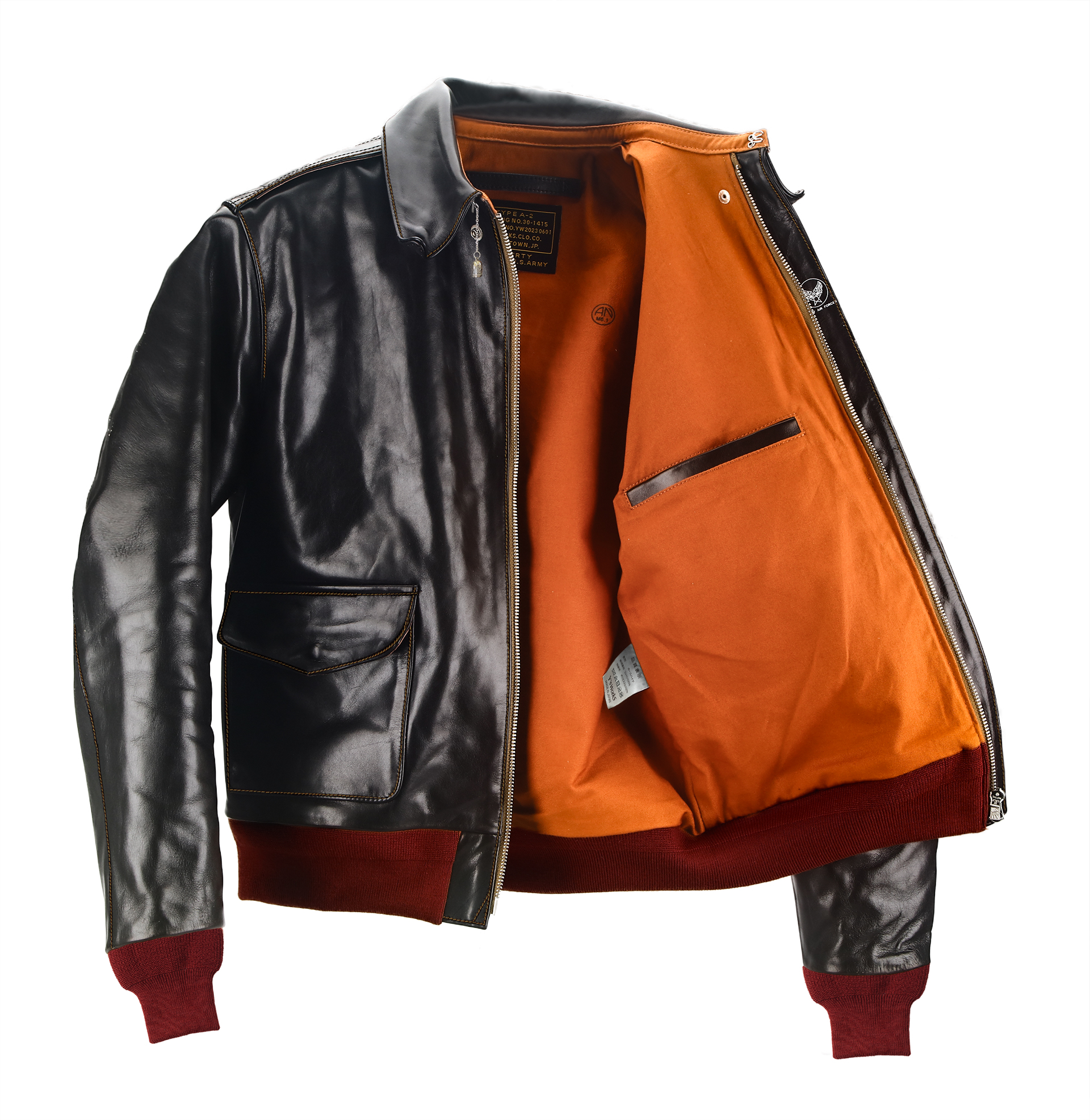 ホースハイド TYPE A-2 赤リブ/カプリベル