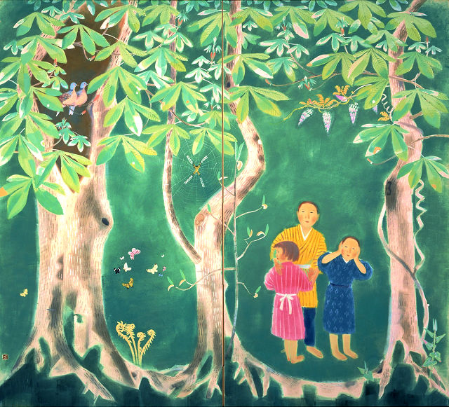 福田豊四郎、【十和田の新緑】、希少な画集より、状態良好、新品高級