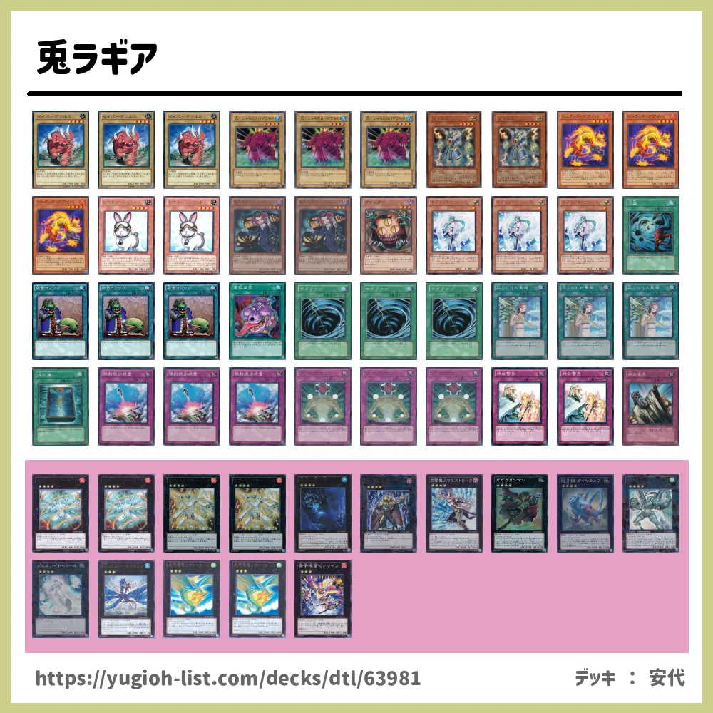 遊戯王 1103環境 兎ラギア 構築済みデッキ 高レアリティ 10 ゲーム