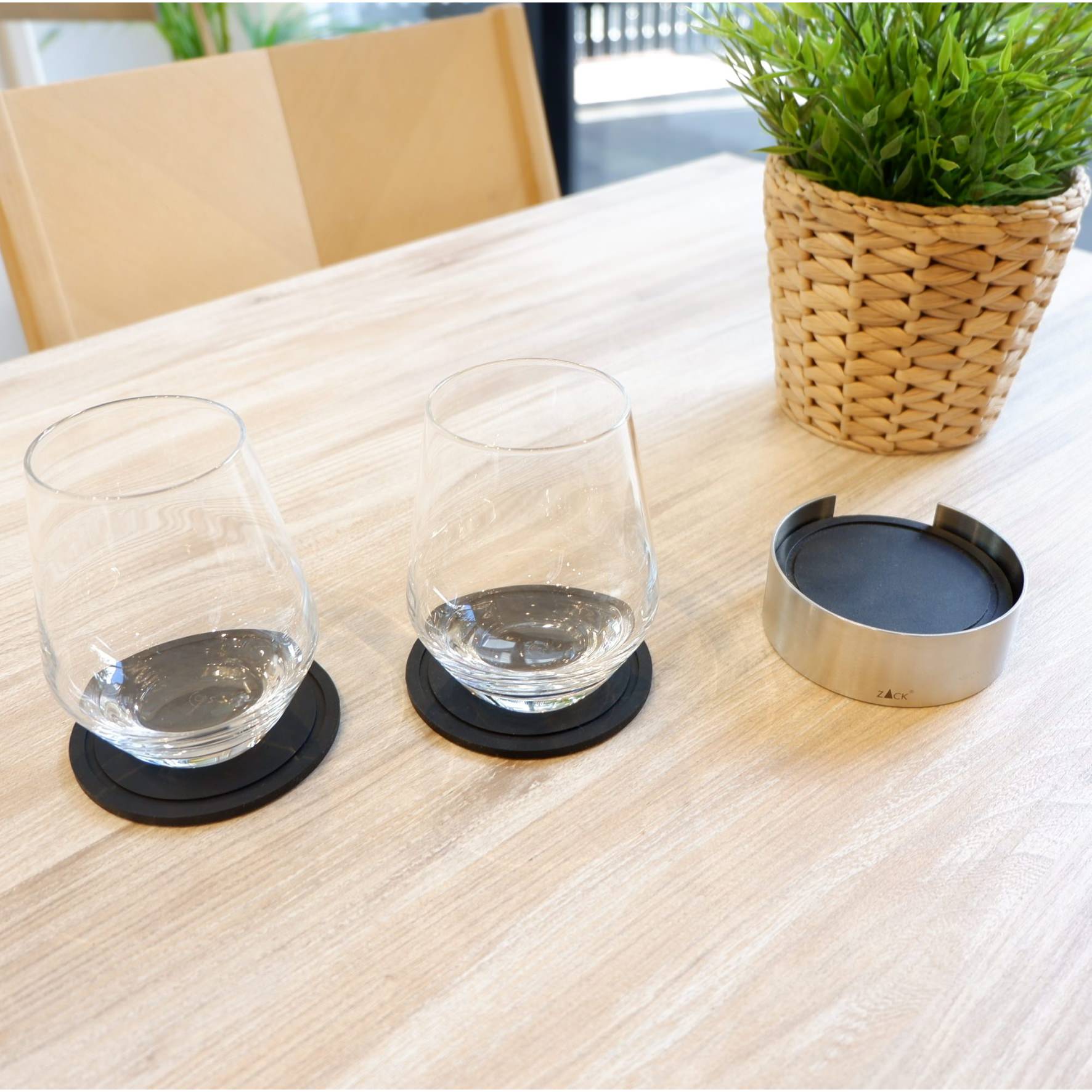 Lunt】【純銀 / ガラス】ワイングラスコースター 6枚 スターリング