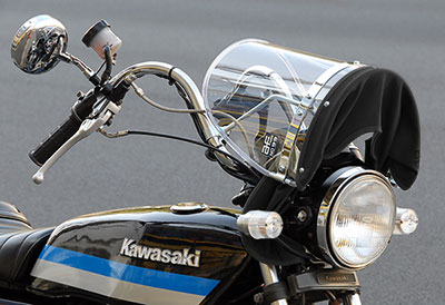 旭風防ショート風防/黒布タレ | 旧車バイクカスタムパーツのゼット