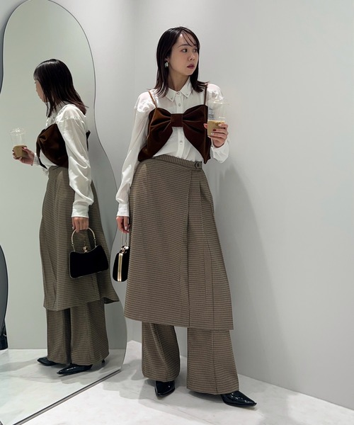 Leja（レジャ） ドレス 「LEJA」2WAYリボンビスチェドットストーン