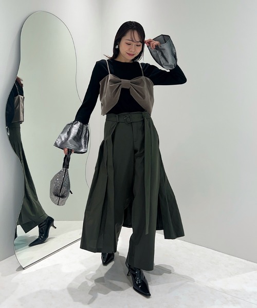 Leja（レジャ） ドレス 「LEJA」2WAYリボンビスチェドットストーン