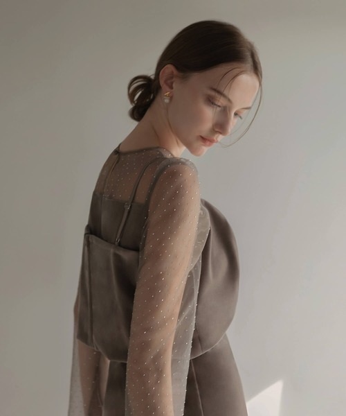 Leja（レジャ） ドレス 「LEJA」2WAYリボンビスチェドットストーン