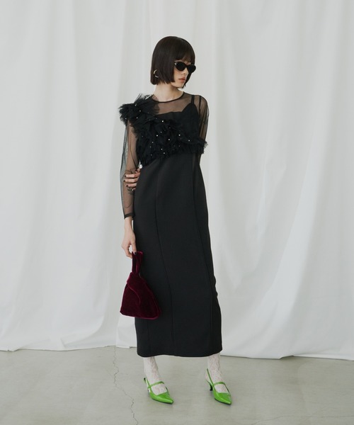 ANDRESD ドレス パールビスチェドレス / pearl bustier dress