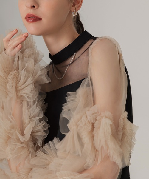 Leja（レジャ） パンツドレス 「LEJA」ボリュームチュールスリーブ