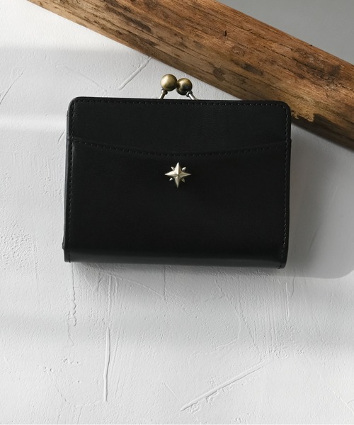 An+u 財布 「An＋u」W Starスタッズガマグチミドルウォレット