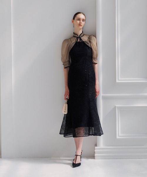 Leja（レジャ） ドレス 「LEJA」スパンコール刺しゅうボタニカル