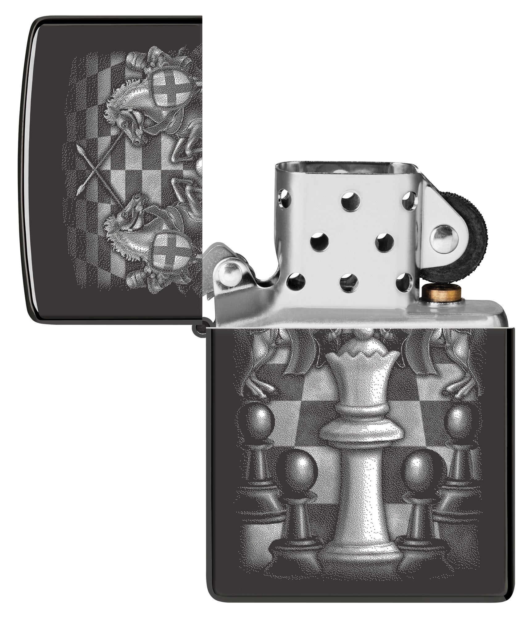 Zippo Chess Design High Polish Black Windproof Lighter – Zippo USA