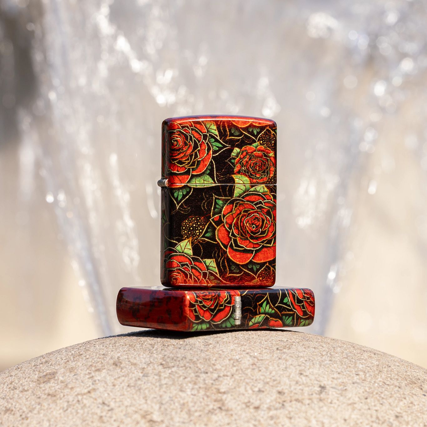 Zippo Blooming Roses Design 540 Tumbled Brass Windproof Lighter