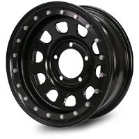 まつど家 鉄漢 ブラック ロックナット風 16×6.0J 5H -20 ホイール1本