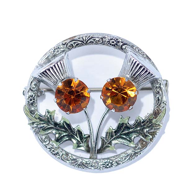 s1701 スコットランドのブローチ 鹿、アザミの透かし模様 MIZPAH社