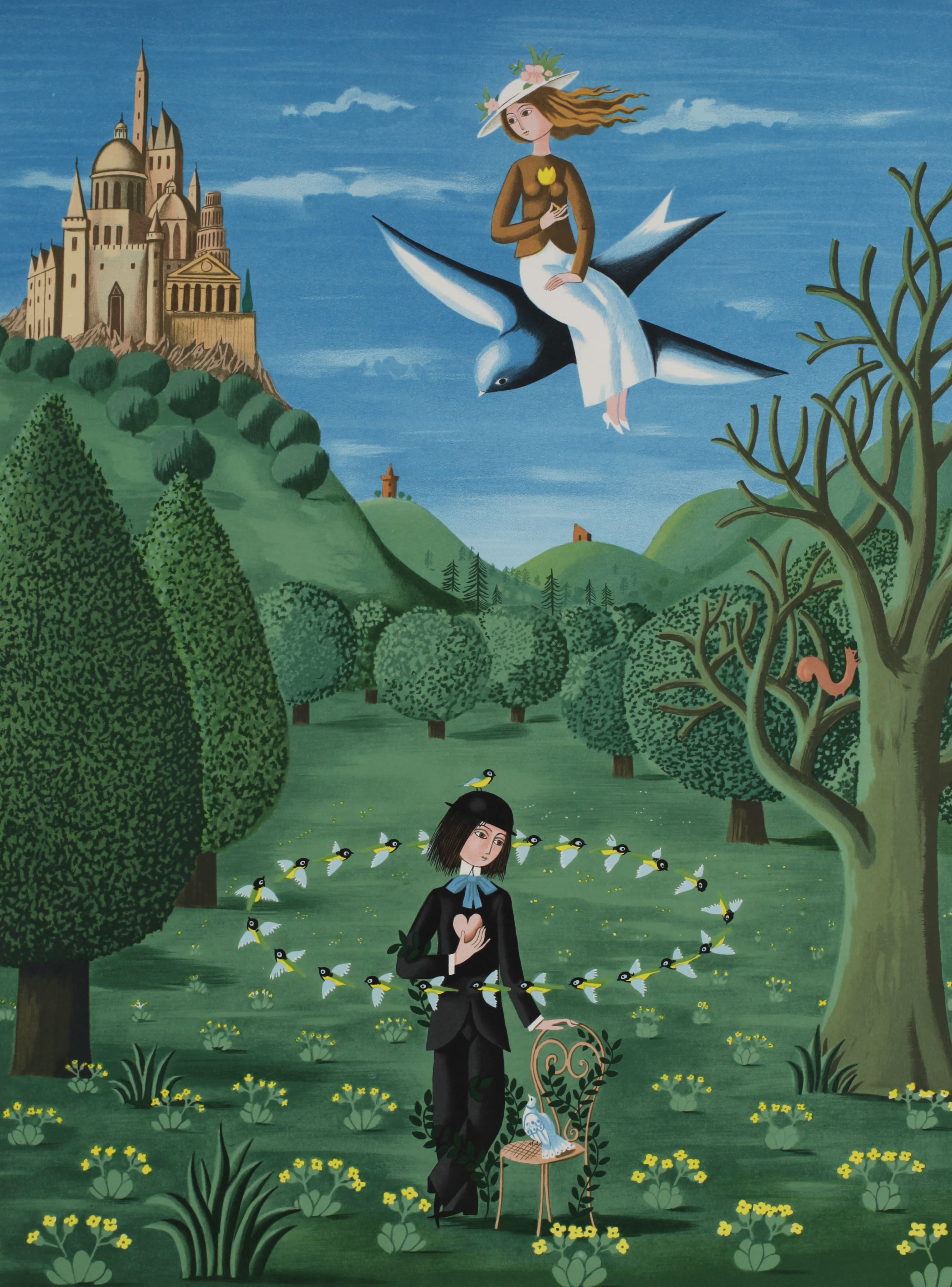 レイモン・ペイネ【春の訪れ】 オリジナルリトラフ版画 作家自筆サイン