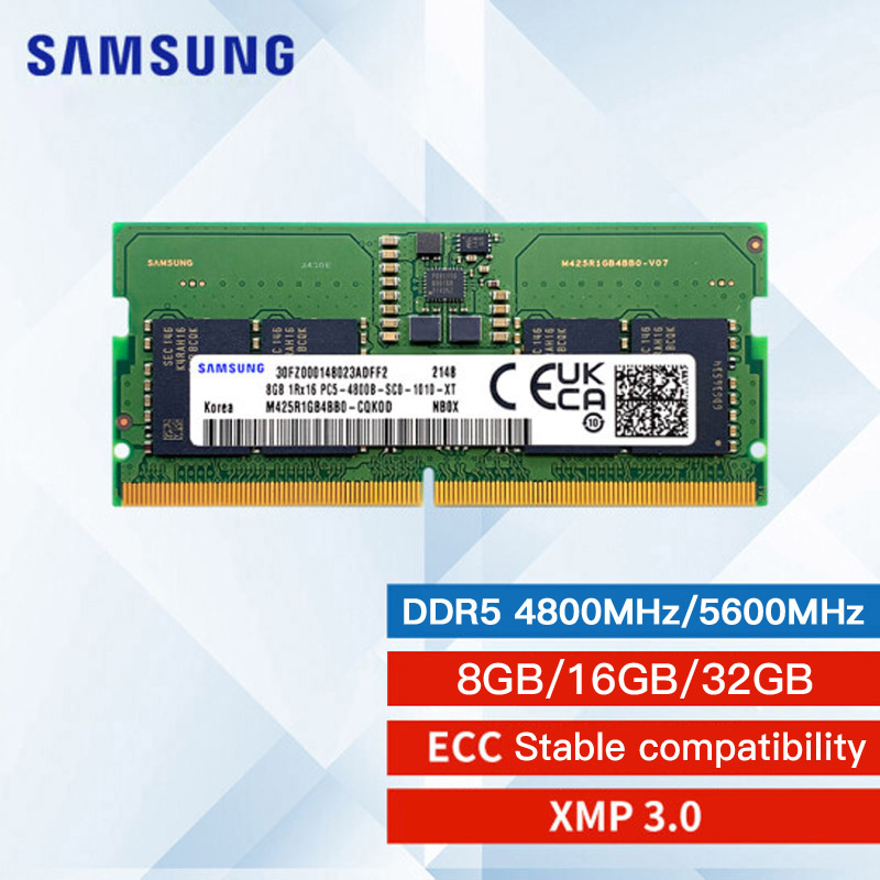 サムスン DDR5 4800MHz 5600MHz RAM 8GB 16GB 32GB SODIMM 1.1V SO