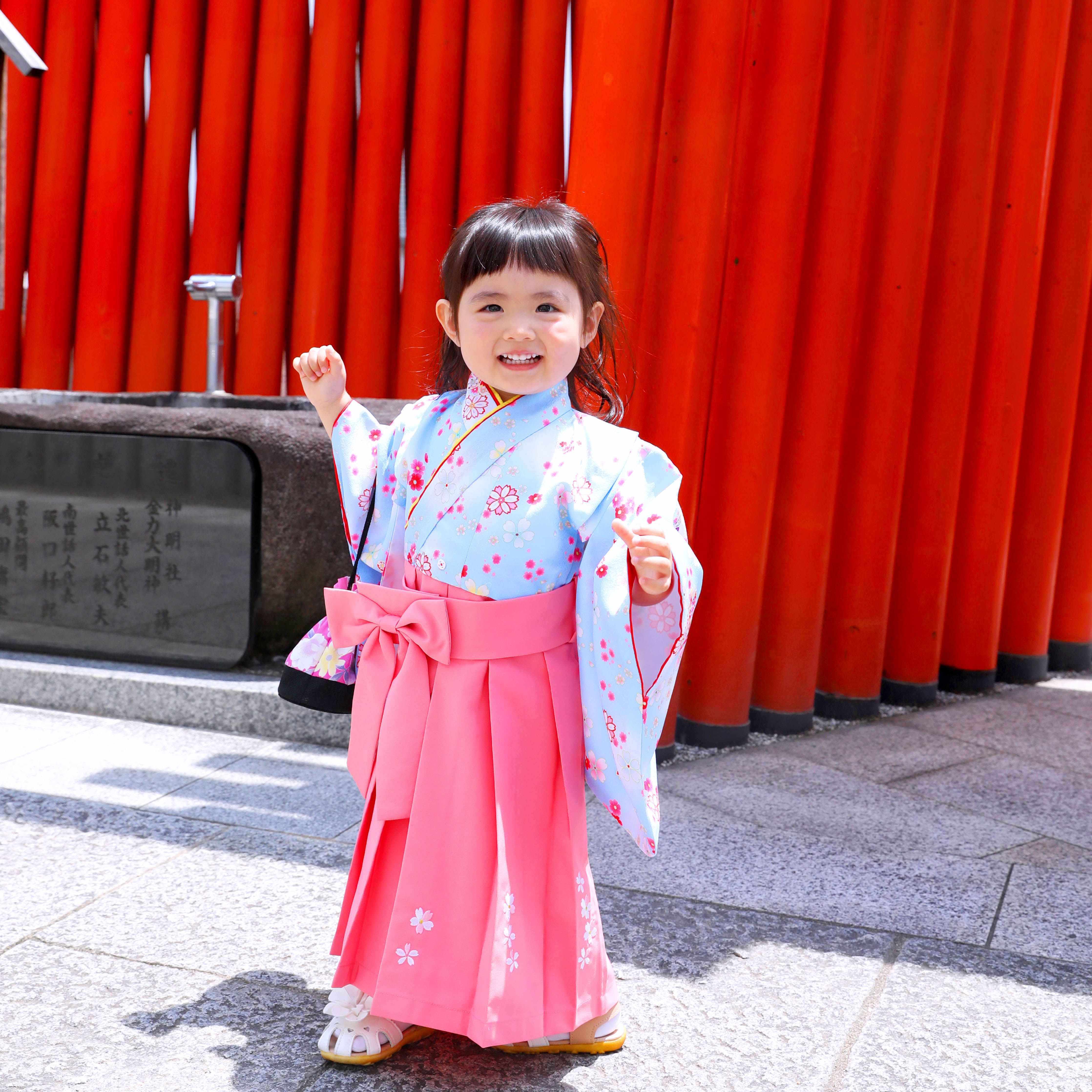 aitici わんちゃんの袴の着物 女の子用 2着 女の子 着物袴セット 卒園