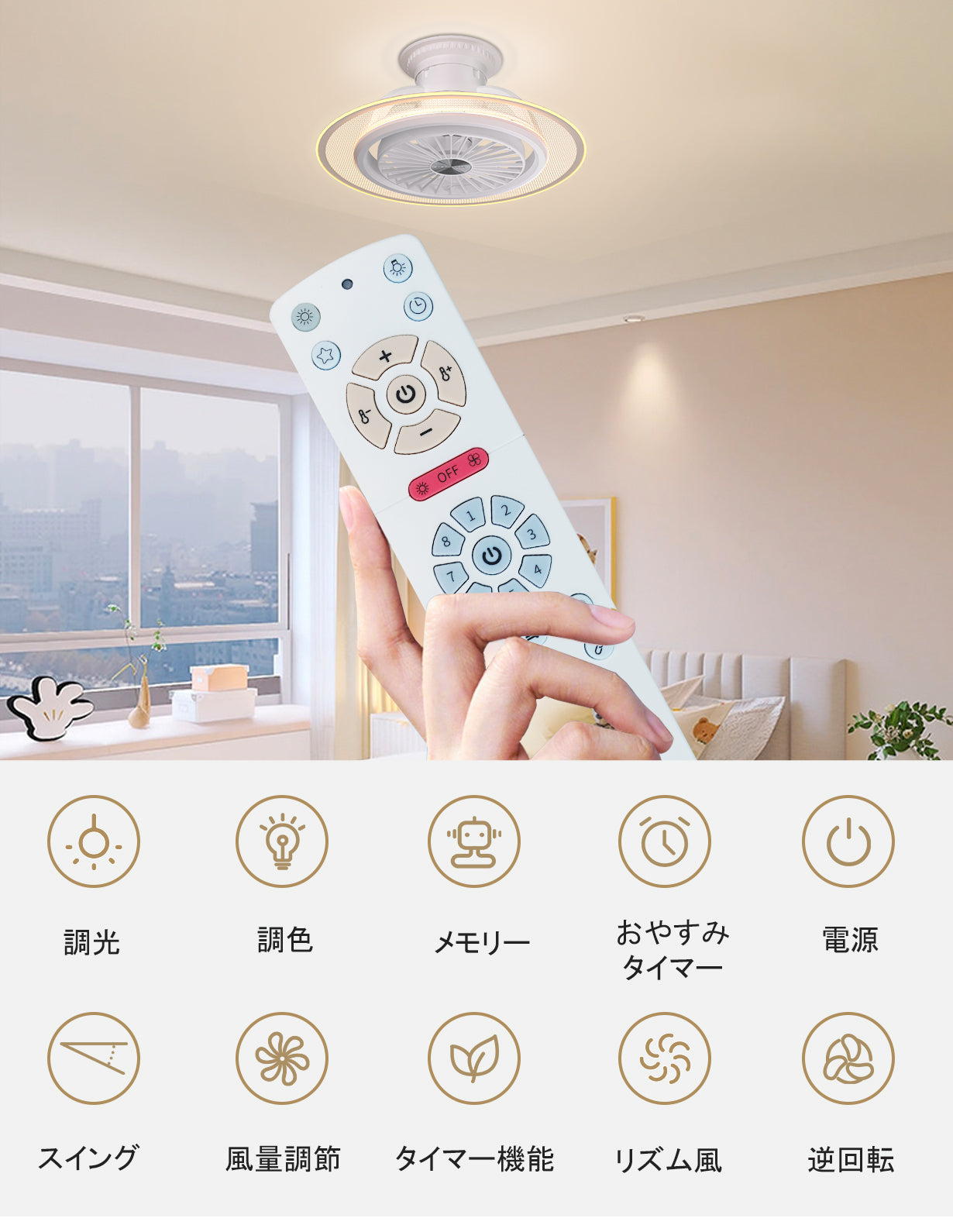 AONCIA シーリングファンライト Lumaflow