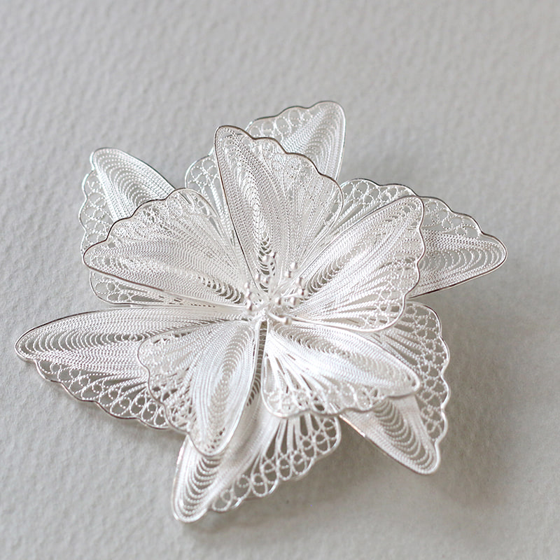 amphora / シルバーブローチ・スターフラワー シルバー925/トルコ