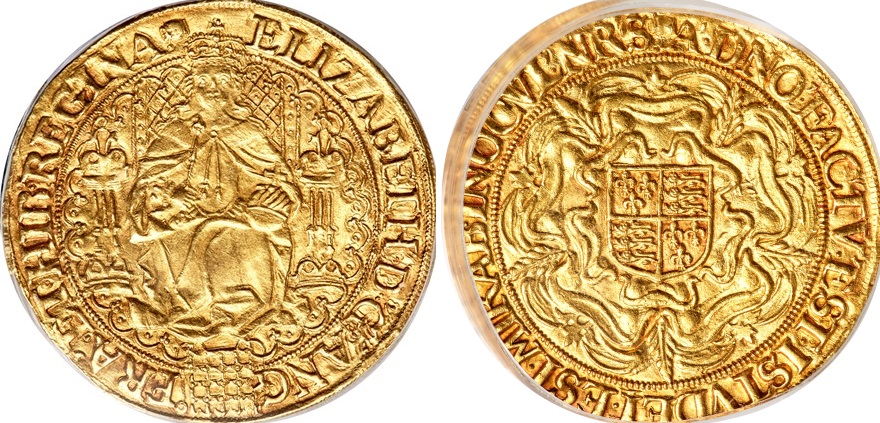 幻の幸せコイン イギリス 1592年 エリザベス1世 6ペンス 銀貨