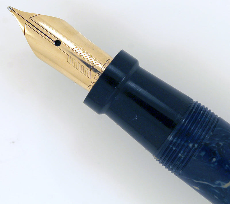 1927 PARKER DUOFOLD SENIOR BLUE LAPIS FOUNTAIN PEN IN RESTORED