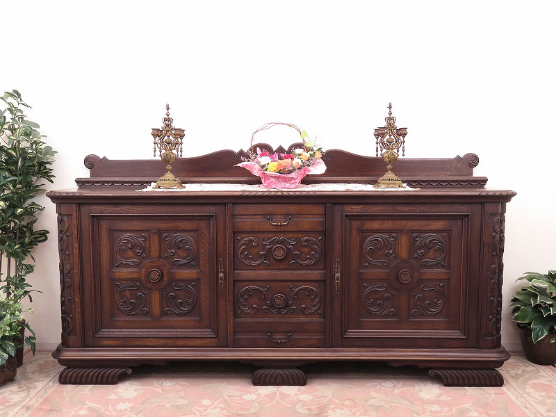 英国アンティークStonehill製サイドボード/木製机テレビ台(91-248