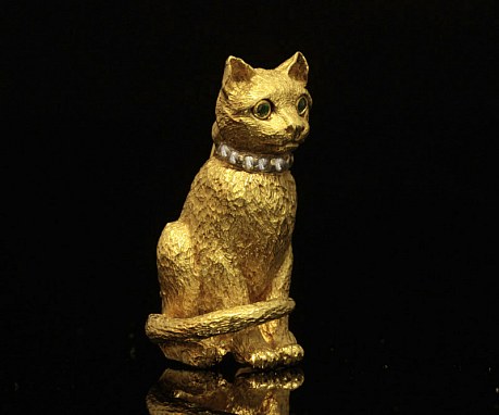 希少】TIFFANY ティファニー 猫 ブローチ 2318 希少】TIFFANY