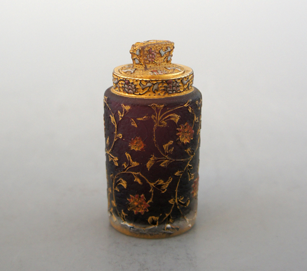 アンティークドームナンシー 薊紋花瓶 オパルセント被ガラスエナメル