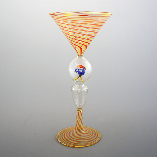 オーストリアビミエ工房アンティークフィギュア入りグラス