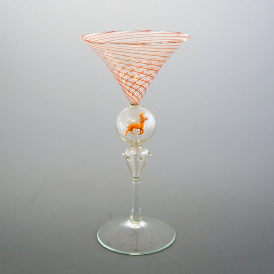 オーストリアビミエ工房アンティークフィギュア入りグラス