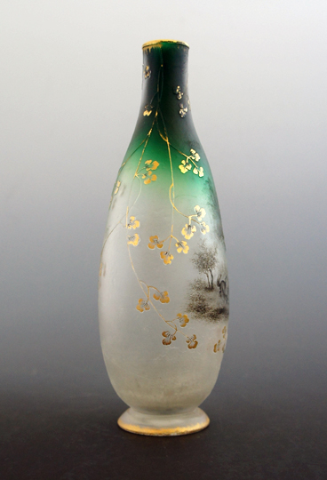 ドームナンシー 花瓶 枯れ葉文 アール・ヌーヴォー ドーム兄弟（ドーム