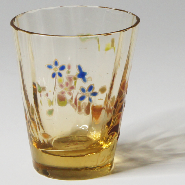 エミール・ガレ 金彩装飾 オリーブ文様 シャンパンカップ エミール