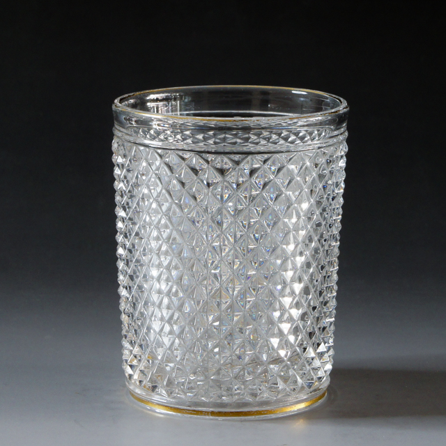 オールド・バカラ 鱗カット装飾 金彩 トレー ゴールド クロコ アンティーク