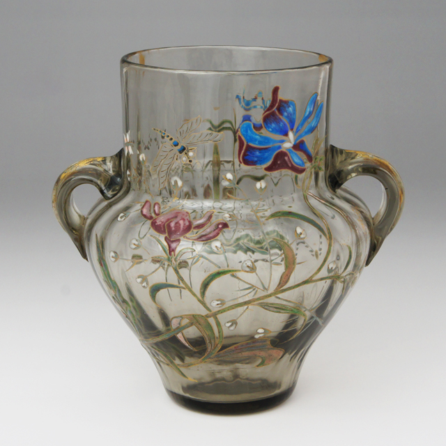 エミール ガレ風 花瓶 被せガラス 蜥蜴紋 高さ30cm 【公式通販】