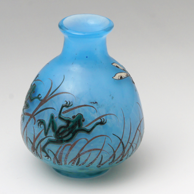 ドームフランス カエル 置物 クリスタル 水晶 浄化 フランス製ガラス