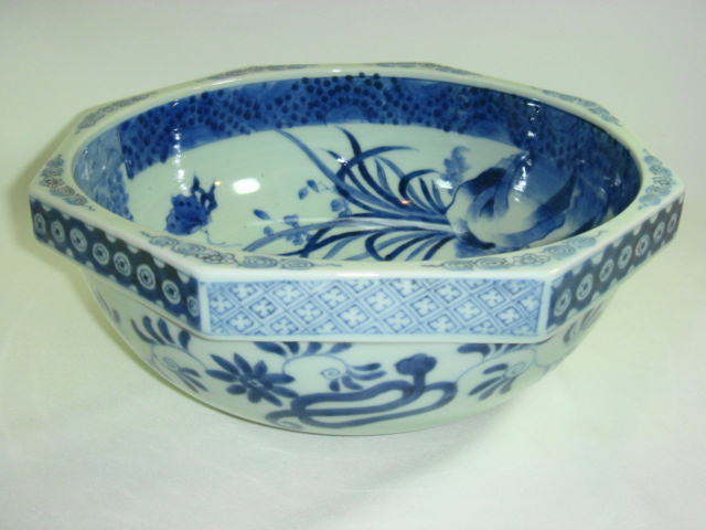 鉢□古い伊万里赤絵大鉢 窓犬紋 獅子 人物 唐草 鳥 骨董(江戸後期