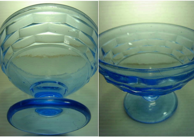 氷コップ 昭和レトロ 和ガラス 白被せ 水玉模様 高足 氷コップ 大正