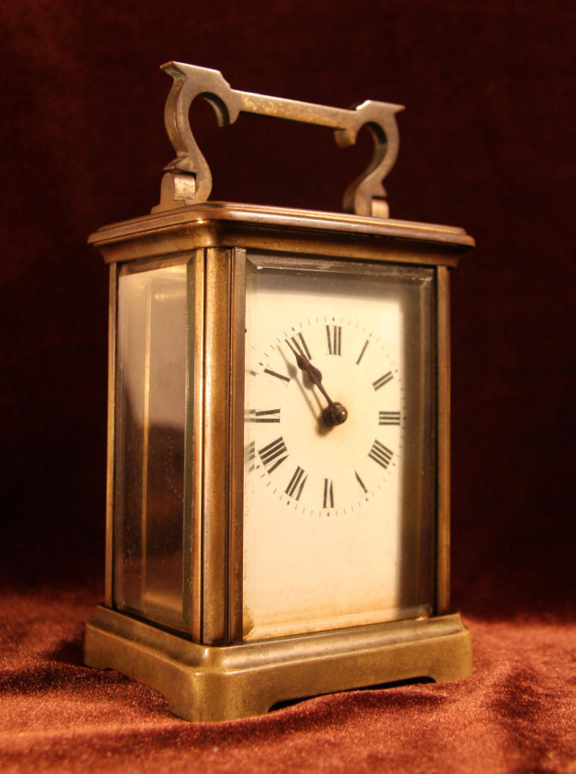 枕時計 フランス製 手巻き式 スケルトン 真鍮製 現状 【AW1006