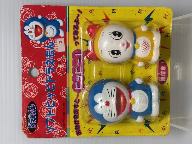 未開封☆パッケージ入☆ドラえもん・ドラミちゃん☆ソフビ人形☆笛付
