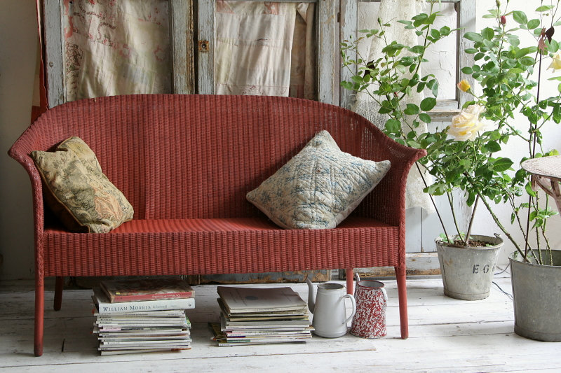 アンティークロイドルームソファ セティ lloyd loom イギリス