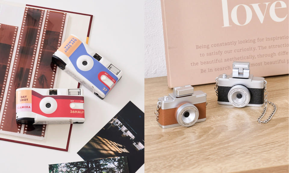 3COINS スリコ ミニトイカメラ ピンク アイボリー ブルー 3点セット