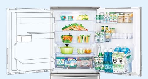 シャープ、上まで手が届きやすく左右どっちもドアが開く冷蔵庫 - 家電