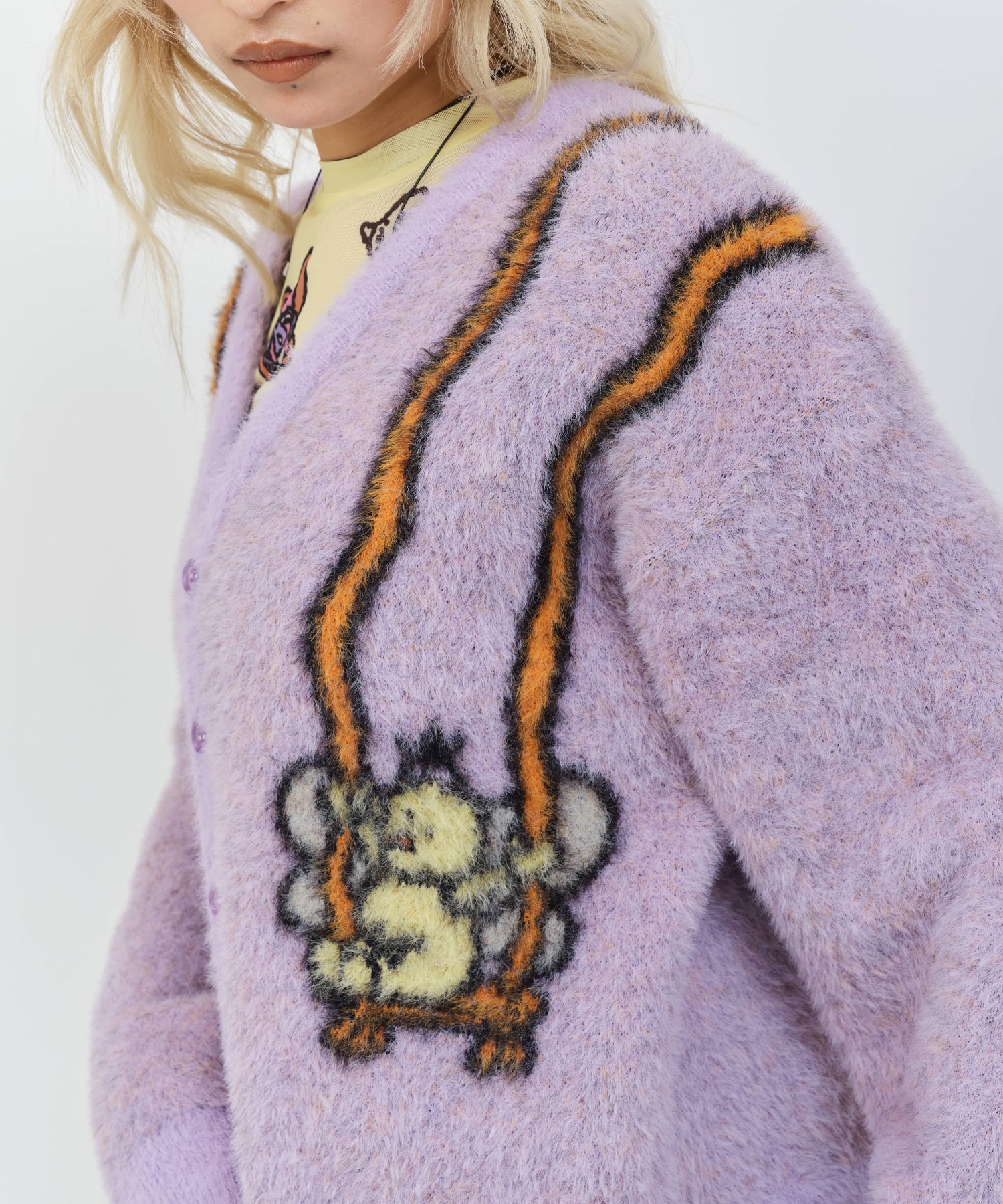 MARIA SAKURAI x atmos pink ブランコ Knit Cardigan PURPLE（マリア